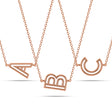 Custom Letter Charm Initial Pendant Necklace 14K Rose Gold