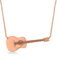 Guitar Charm Pendant Necklace Large 14K Rose Gold