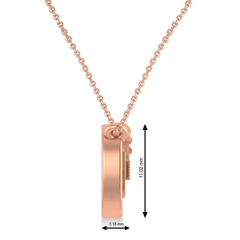 Guitar Charm Pendant Necklace Large 14K Rose Gold