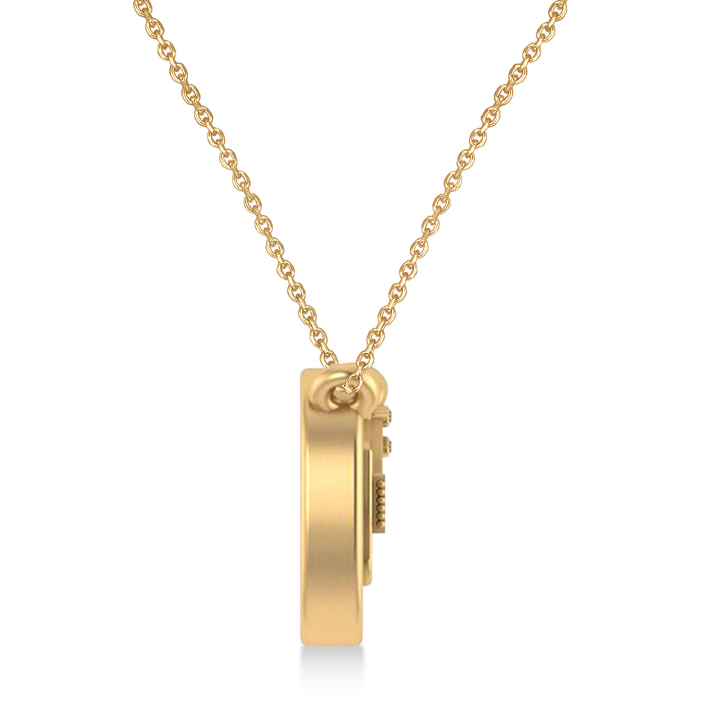 Guitar Charm Pendant Necklace Large 14K Yellow Gold