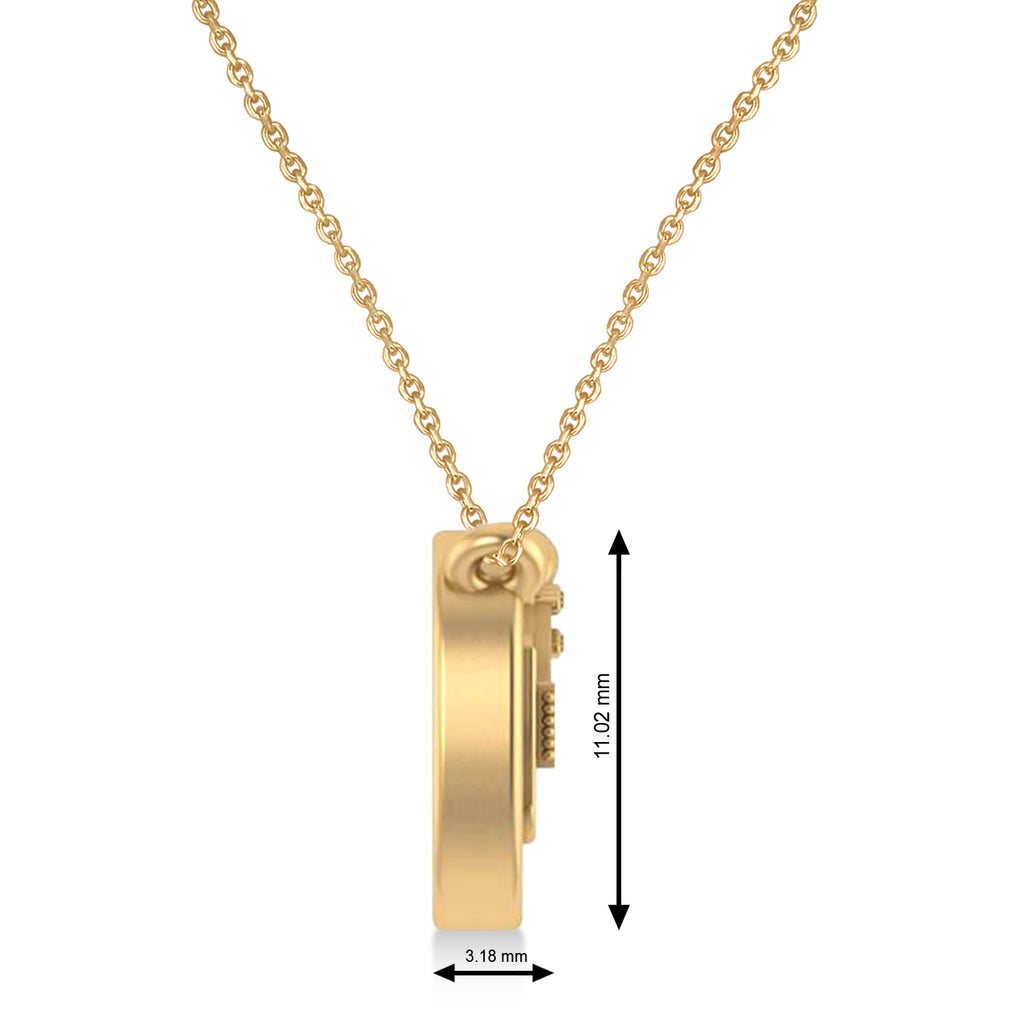 Guitar Charm Pendant Necklace Large 14K Yellow Gold