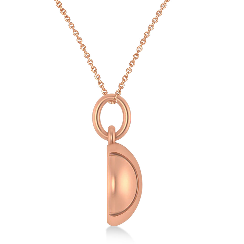 Tennis Ball Charm Pendant Necklace 14K Rose Gold