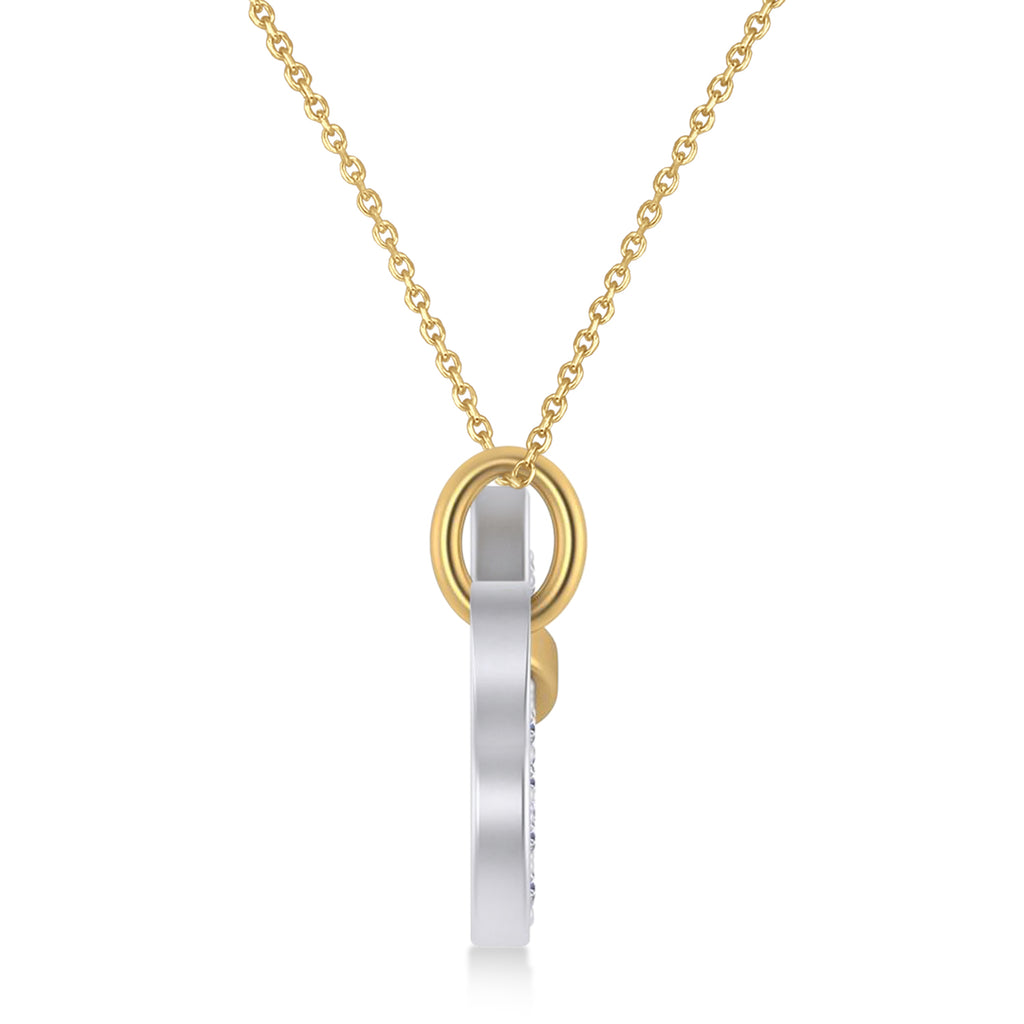 Diamond Puppy Dog Animal Lover Pendant Necklace 14K Two-Tone Gold (0.30ct)