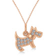 Diamond Puppy Dog Animal Lover Pendant Necklace 14K Rose Gold (0.30ct)