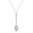 Tennis Racket Pendant Necklace 14K White Gold
