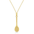 Tennis Racket Pendant Necklace 14K Yellow Gold