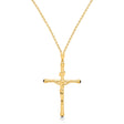 Onyx Crucifix Pendant Necklace 14K Yellow Gold