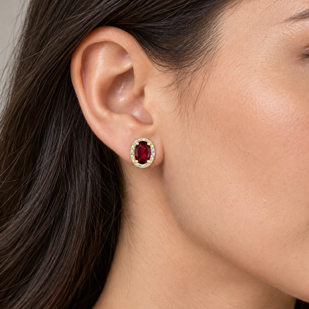 Diamond and Ruby Earrings in 14k Yellow Gold 2.34ct
