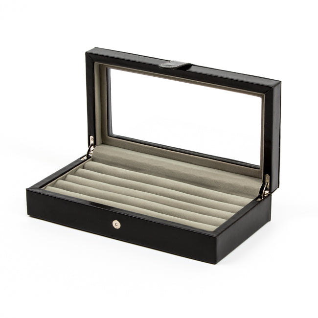 Twenty-pair Cufflinks Box Storage Case Black Leather