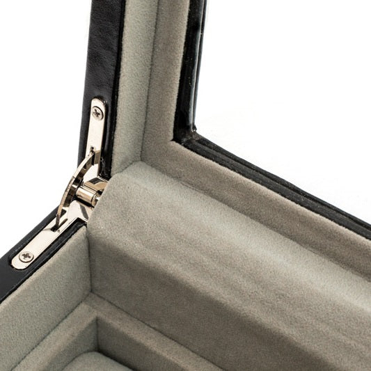 Seventy-two Pair Cufflinks Storage Case Black Oak Wood