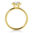 Custom-Made Lab Grown Emerald Halo Engagement Ring 18k Yellow Gold (0.08ct)