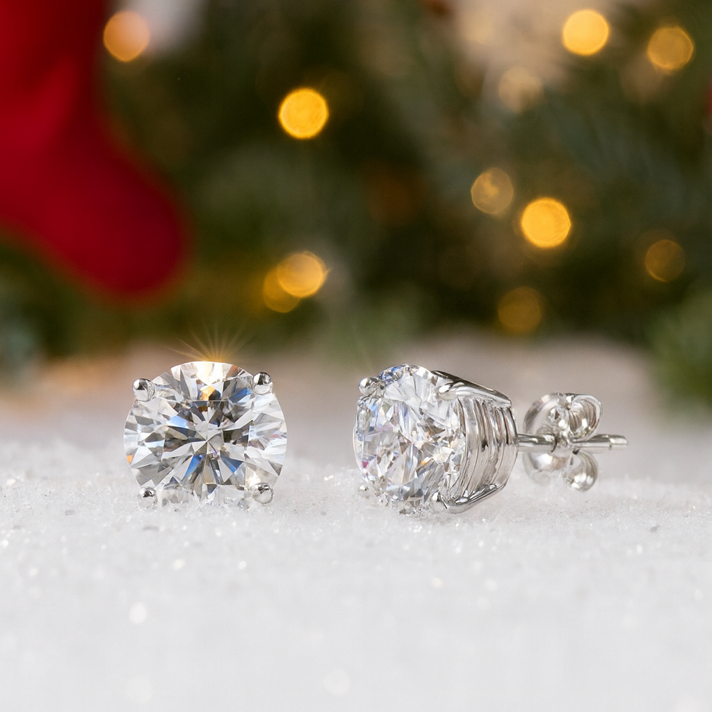 Diamond stud earrings