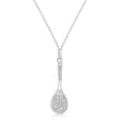 Tennis Racket Charm Pendant Necklace 14K White Gold