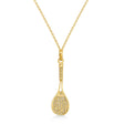 Tennis Racket Charm Pendant Necklace 14K Yellow Gold