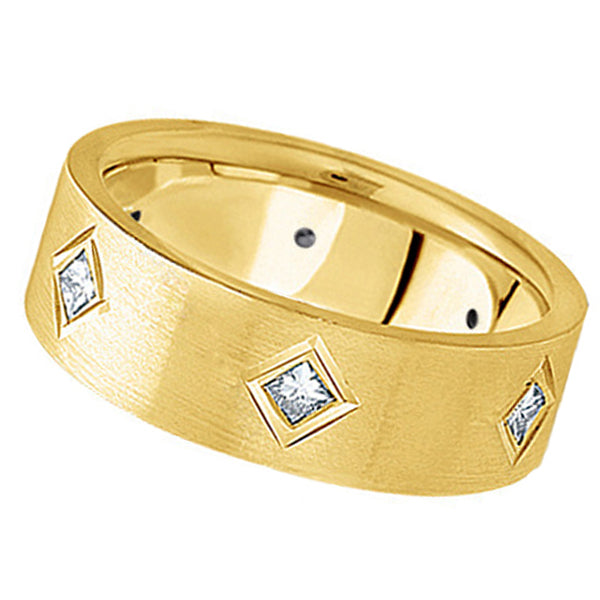 Princess Cut Diamond Wedding Band in 14k Yellow Gold (0.60 ctw)