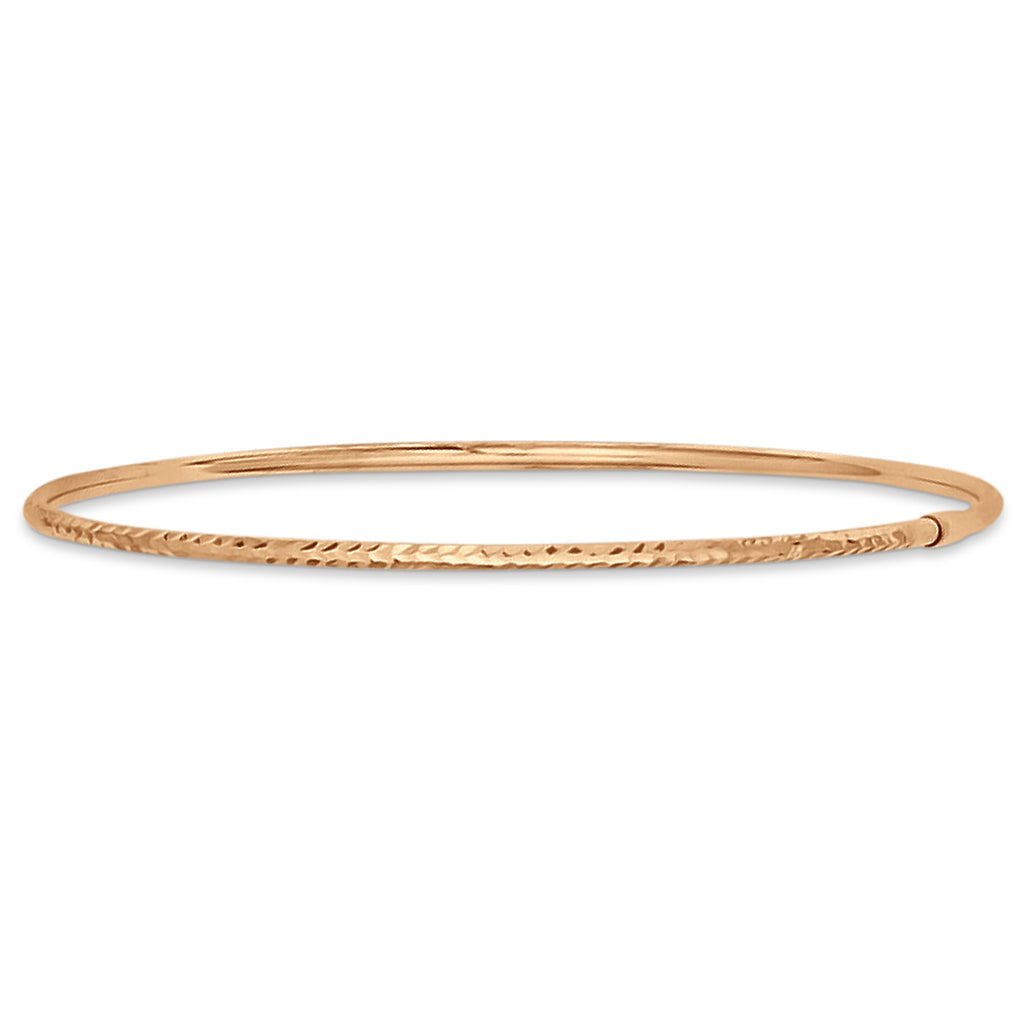 Diamond-Cut Slip On Stackable Bangle Bracelet 14k Rose Gold