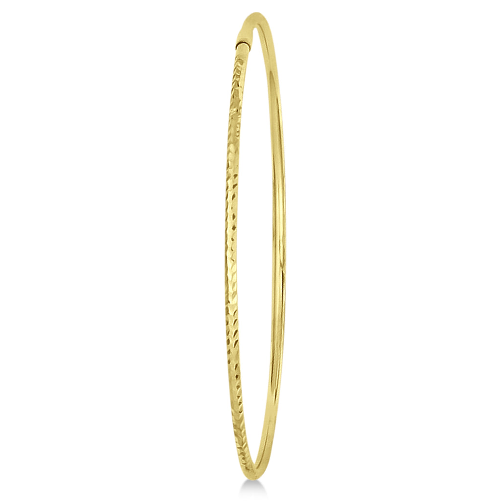 Diamond-Cut Slip On Stackable Bangle Bracelet 14k Yellow Gold