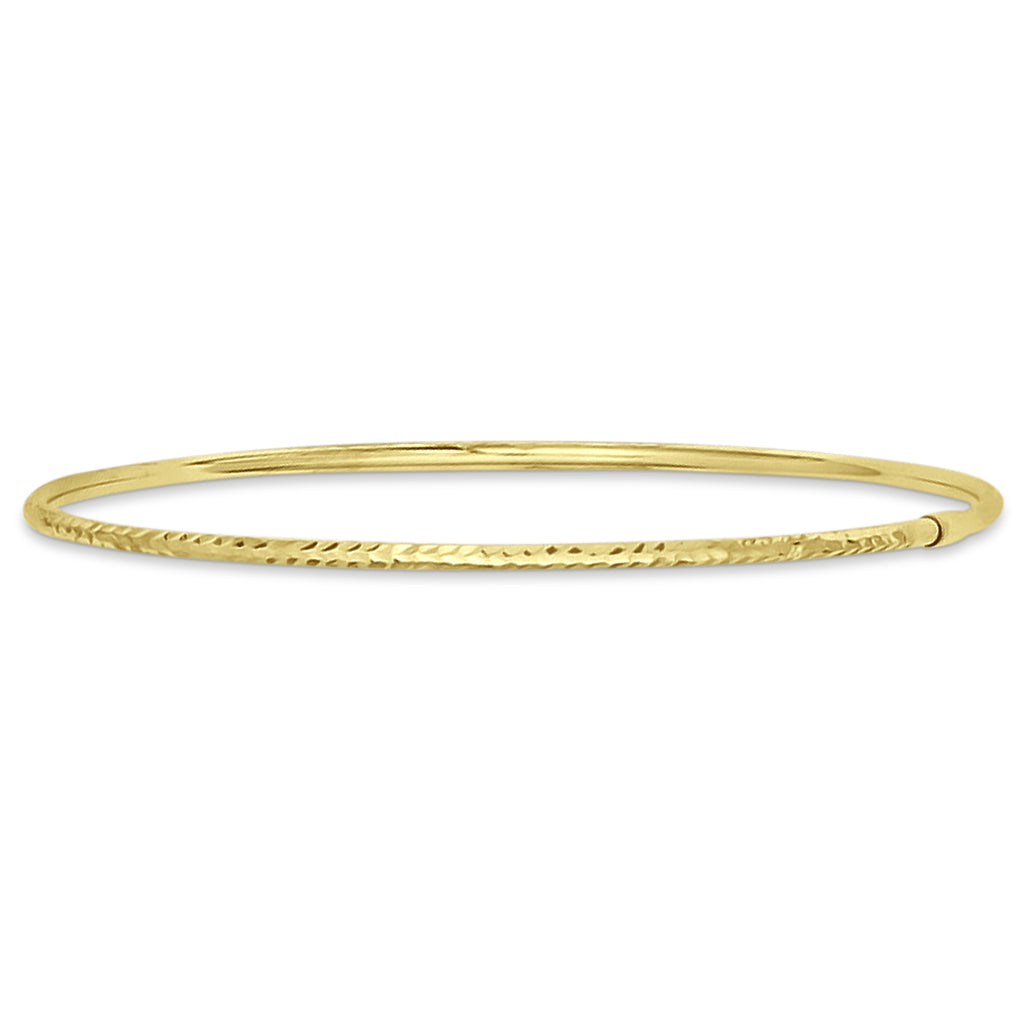Diamond-Cut Slip On Stackable Bangle Bracelet 14k Yellow Gold