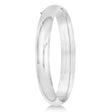 High Polished Hinged Stackable Wide Bangle Bracelet 14k White Gold
