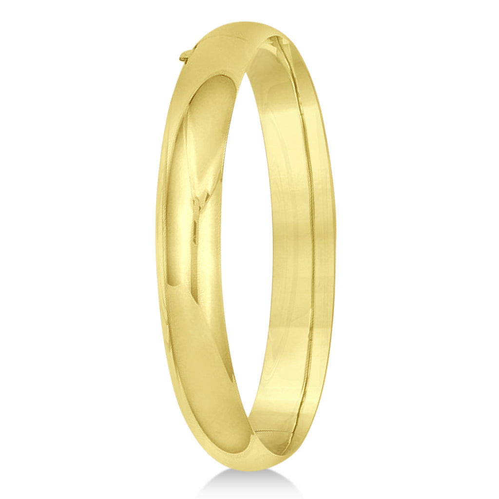 High Polished Hinged Stackable Wide Bangle Bracelet 14k Yellow Gold