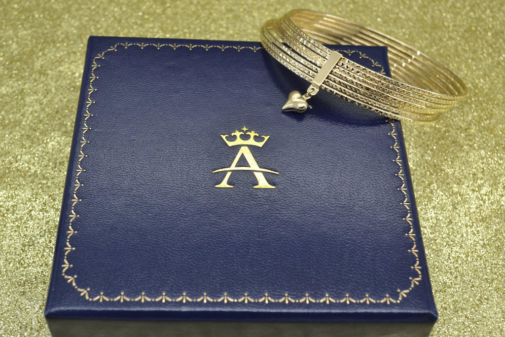 Diamond-Cut Slip-On Seven Bangle Bracelets 14k Yellow Gold