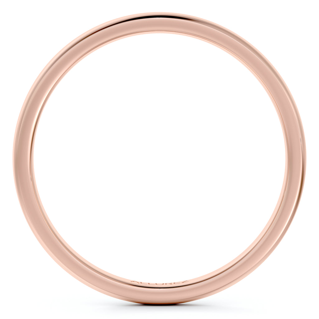 Dome Comfort Fit Wedding Ring Band 14k Rose Gold (2mm)