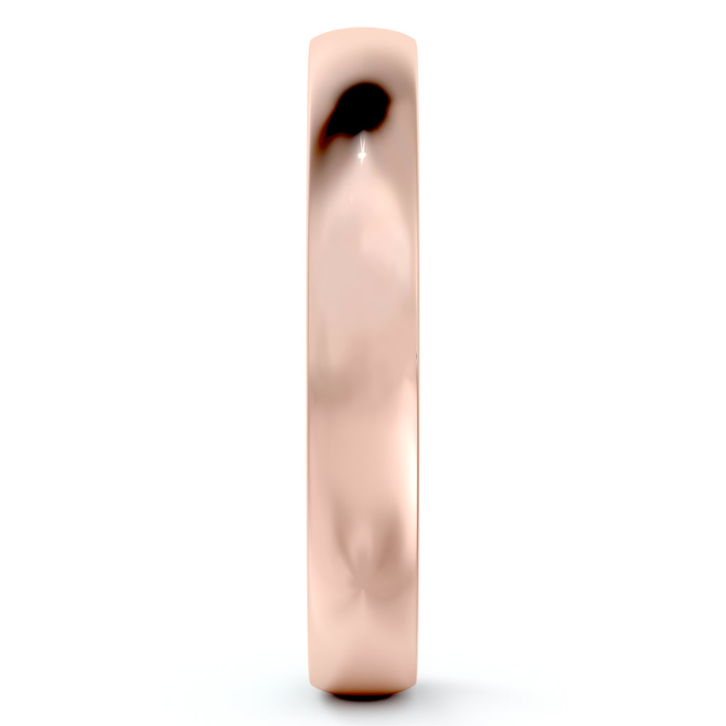 Dome Comfort Fit Wedding Ring Band 14k Rose Gold (3mm)