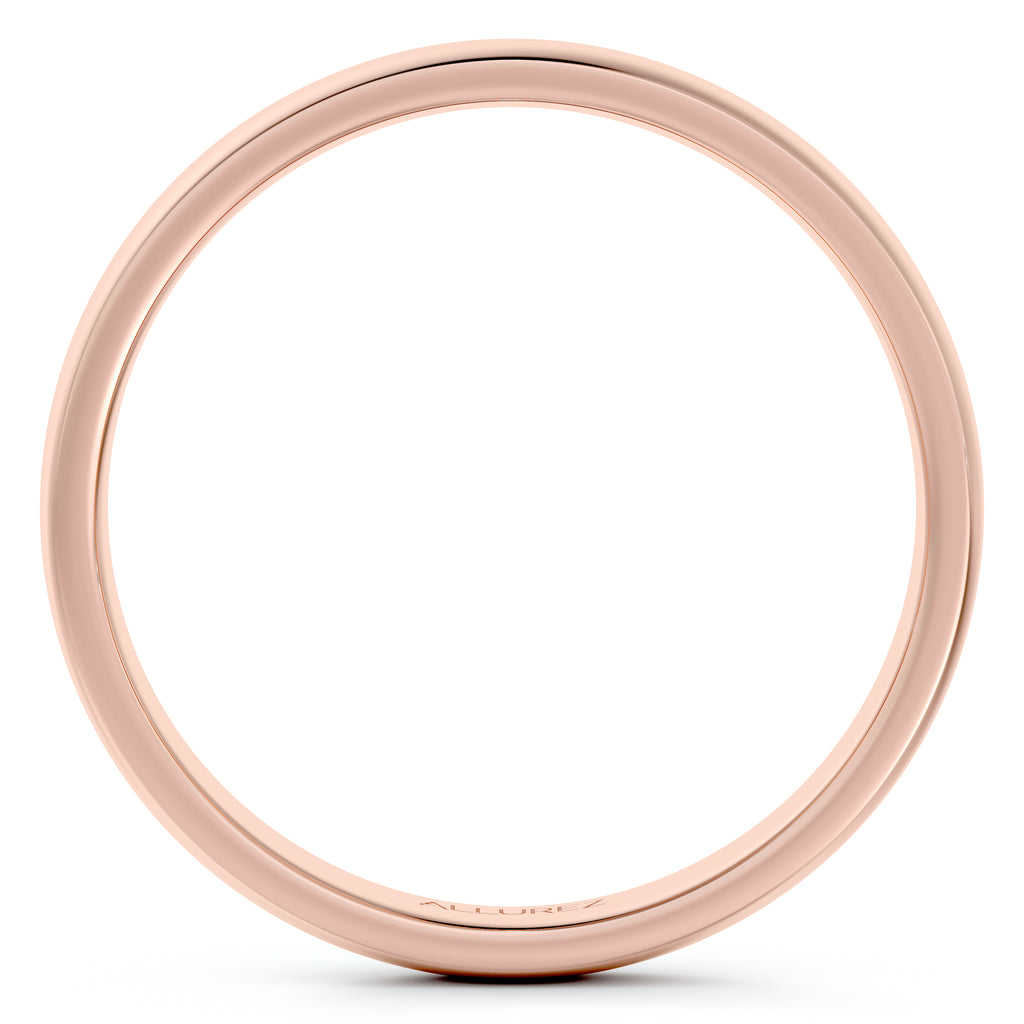 Dome Comfort Fit Wedding Ring Band 18k Rose Gold (3mm)