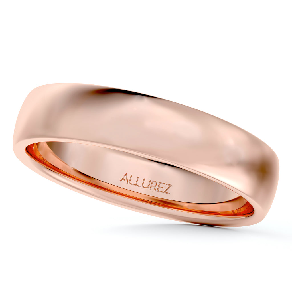 Dome Comfort Fit Wedding Ring Band 14k Rose Gold (4mm)