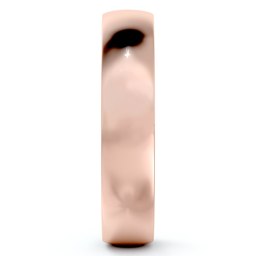 Dome Comfort Fit Wedding Ring Band 14k Rose Gold (4mm)