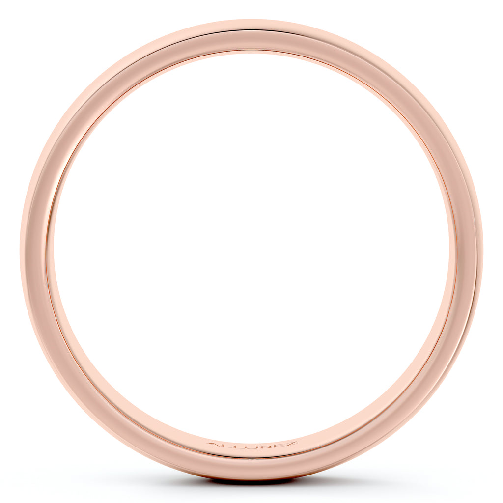 Dome Comfort Fit Wedding Ring Band 14k Rose Gold (4mm)
