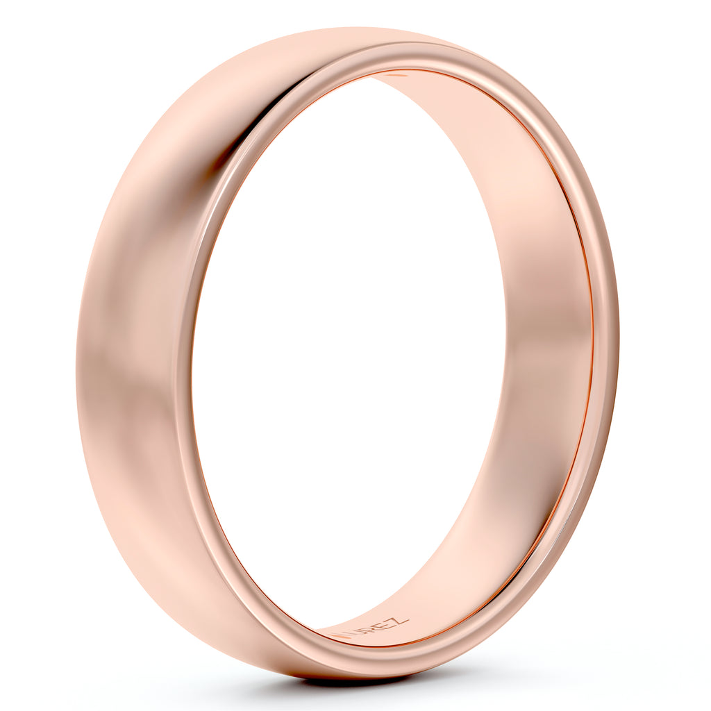 Dome Comfort Fit Wedding Ring Band 14k Rose Gold (4mm)