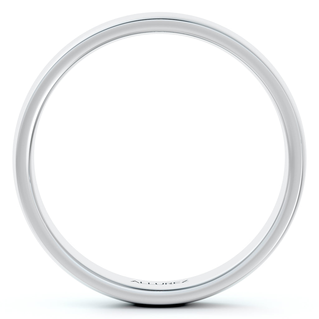 Dome Comfort Fit Wedding Ring Band 14k White Gold (4mm)