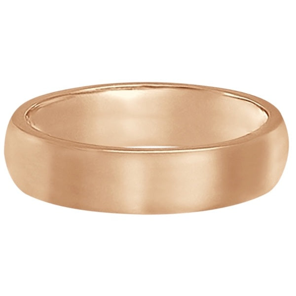 Dome Comfort Fit Wedding Ring Band 14k Rose Gold (5mm)