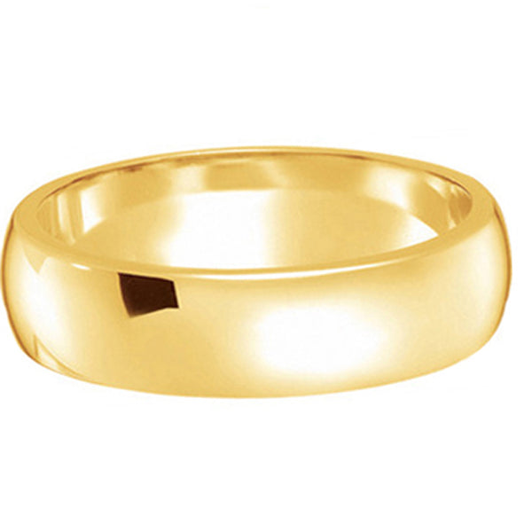 Dome Comfort Fit Wedding Ring Band 18k Yellow Gold (5mm)