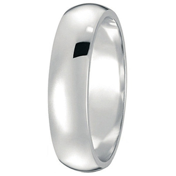Dome Comfort Fit Wedding Ring Band Palladium (5mm)