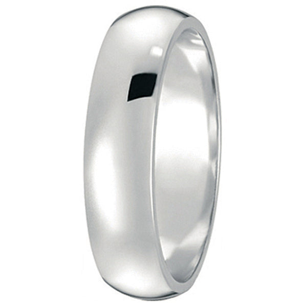 Dome Comfort Fit Wedding Ring Band Platinum (5mm)