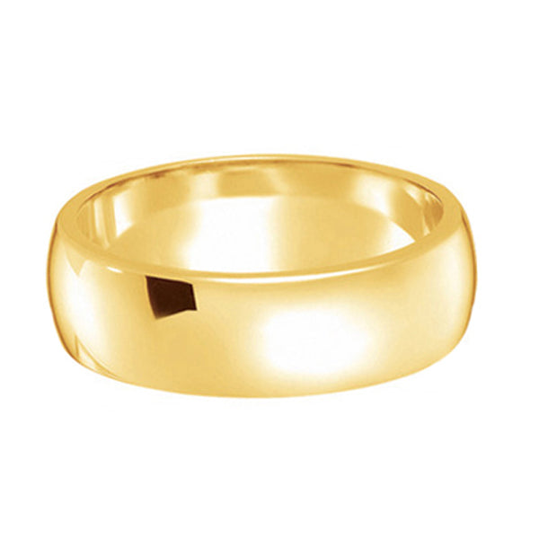 Dome Comfort Fit Wedding Ring Band 18k Yellow Gold (6mm)