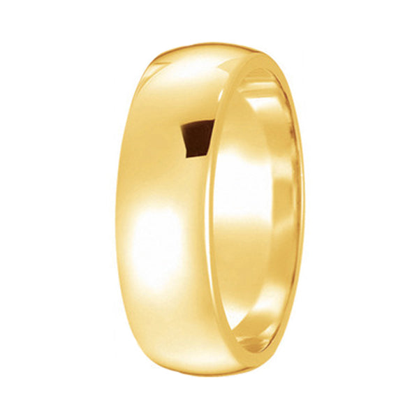Dome Comfort Fit Wedding Ring Band 18k Yellow Gold (6mm)