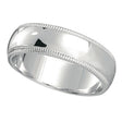 Men's Wedding Band Dome Comfort-Fit Miligrain 14k White Gold (5 mm)