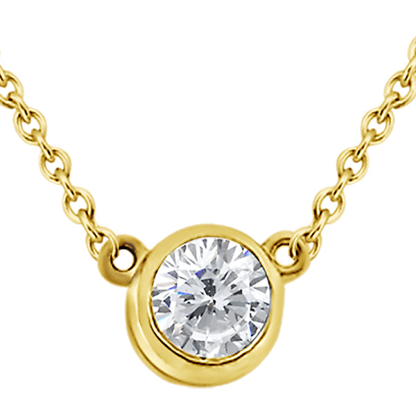 Bezel-Set Solitaire Pendant Setting in 14k Yellow Gold