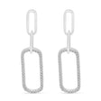 Diamond Paperclip Link Earrings 14k White Gold (0.20ct)