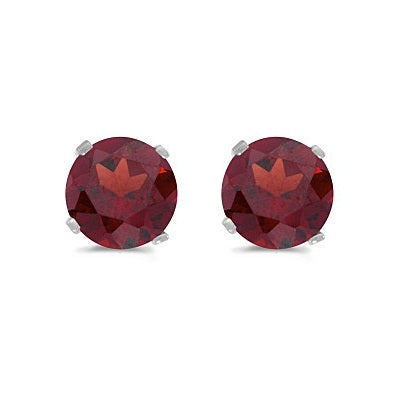 1.20ct Garnet Stud Earrings January Birthstone 14k White Gold
