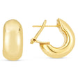 Small Omega C-Hoops Huggie Earrings 14K Yellow Gold
