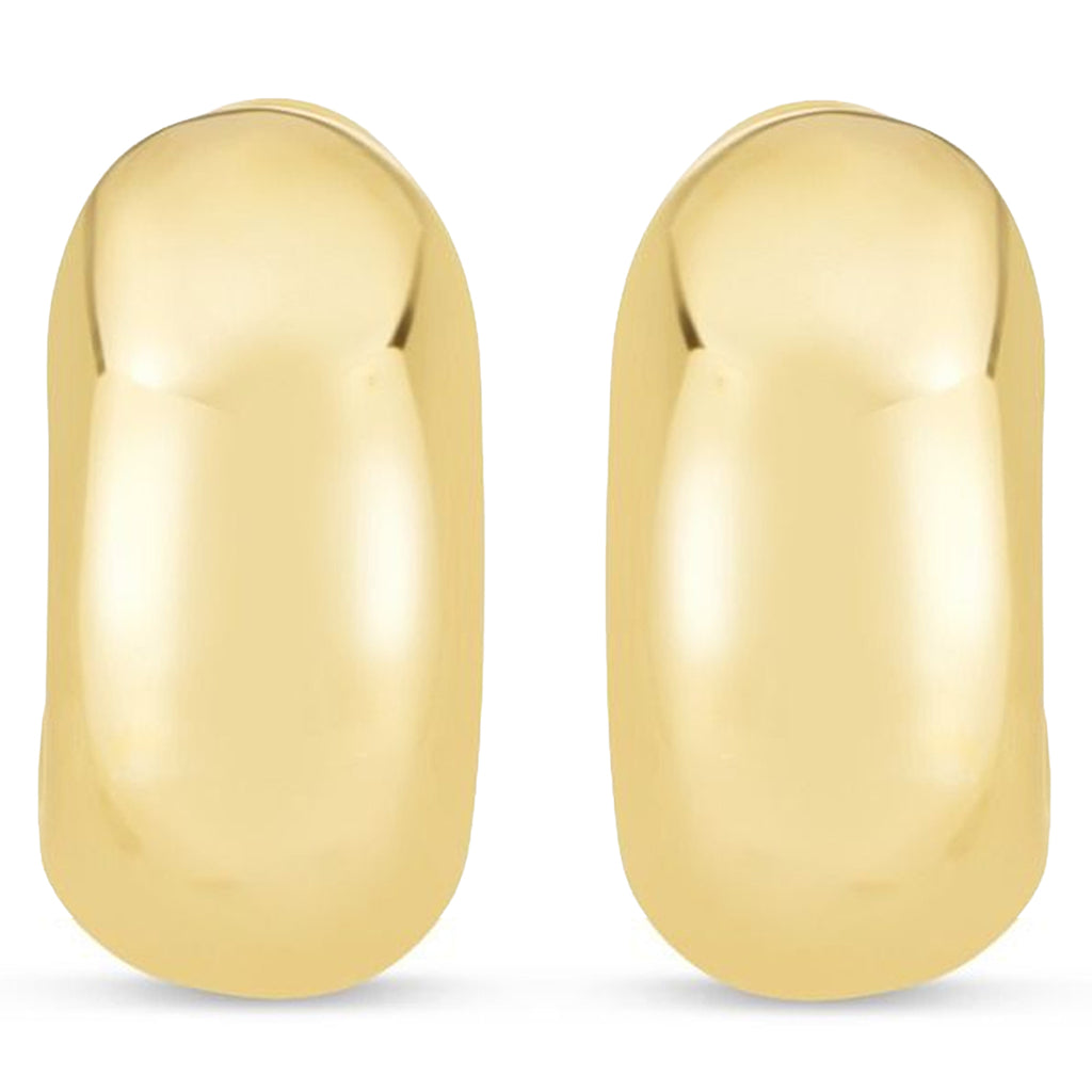 Small Omega C-Hoops Huggie Earrings 14K Yellow Gold