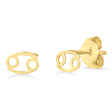 Cancer Zodiac Stud Earrings 14K Yellow Gold