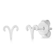 Aries Zodiac Stud Earrings 14K White Gold