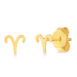 Aries Zodiac Stud Earrings 14K Yellow Gold