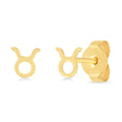 Taurus Zodiac Stud Earrings 14K Yellow Gold