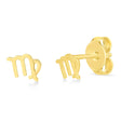 Virgo Zodiac Stud Earrings 14K Yellow Gold